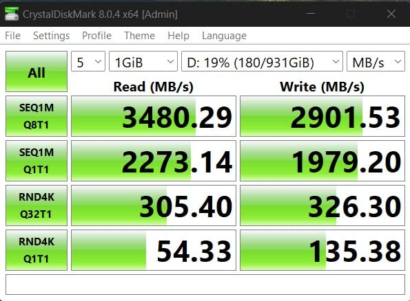 Crucial P3 PCIe Gen 3 SSD test