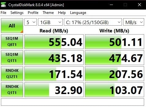 Crucial MX500 Test